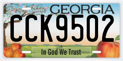 GA license plate CCK9502