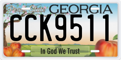 GA license plate CCK9511
