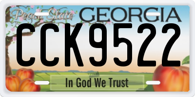 GA license plate CCK9522