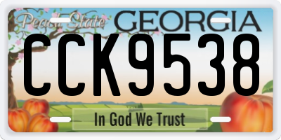 GA license plate CCK9538