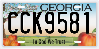 GA license plate CCK9581