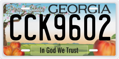 GA license plate CCK9602