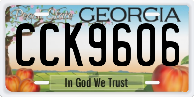 GA license plate CCK9606