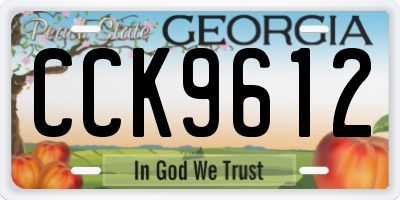 GA license plate CCK9612