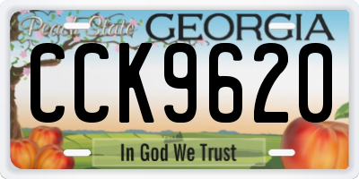 GA license plate CCK9620
