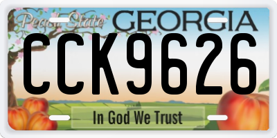 GA license plate CCK9626