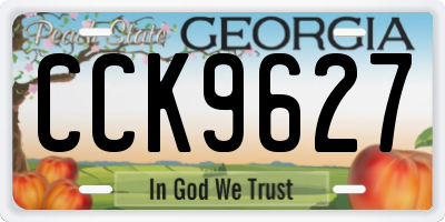 GA license plate CCK9627