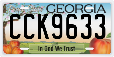 GA license plate CCK9633
