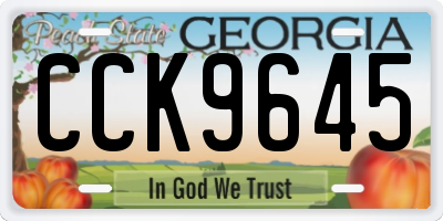 GA license plate CCK9645
