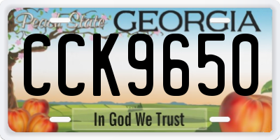 GA license plate CCK9650