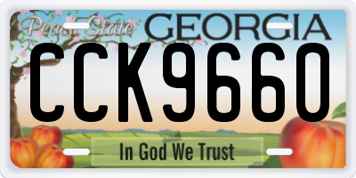 GA license plate CCK9660