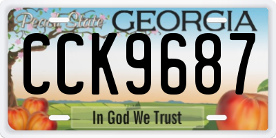 GA license plate CCK9687