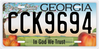 GA license plate CCK9694