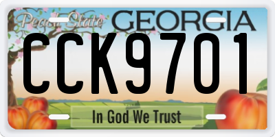 GA license plate CCK9701