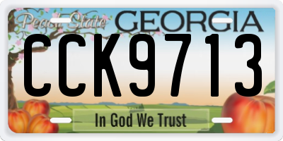 GA license plate CCK9713