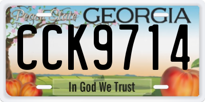 GA license plate CCK9714