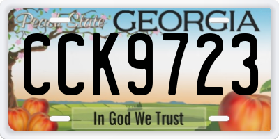 GA license plate CCK9723