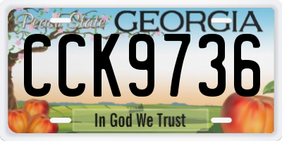 GA license plate CCK9736