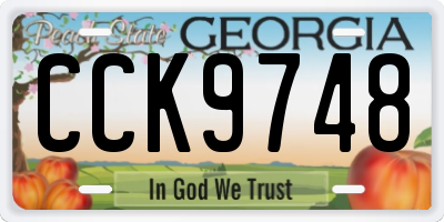 GA license plate CCK9748