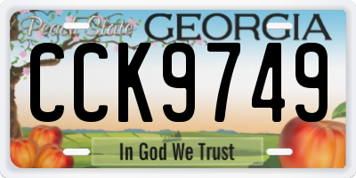 GA license plate CCK9749