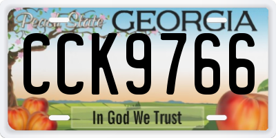 GA license plate CCK9766