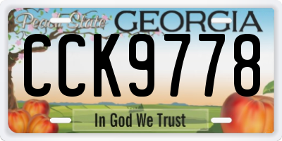 GA license plate CCK9778