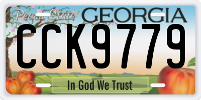 GA license plate CCK9779