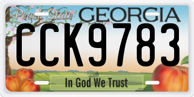 GA license plate CCK9783