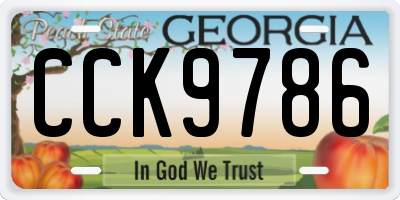 GA license plate CCK9786