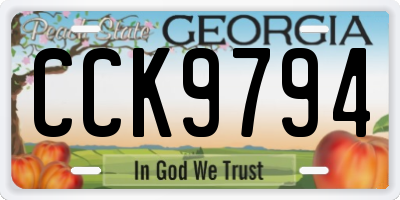 GA license plate CCK9794