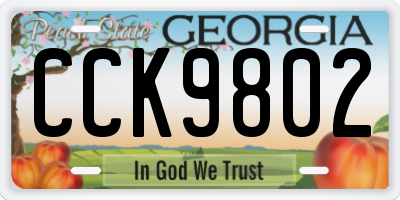 GA license plate CCK9802
