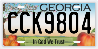 GA license plate CCK9804