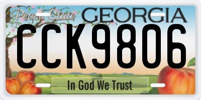 GA license plate CCK9806