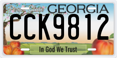 GA license plate CCK9812