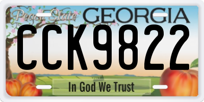 GA license plate CCK9822