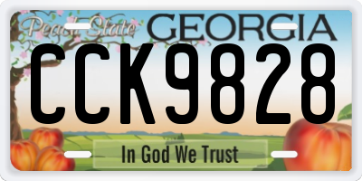 GA license plate CCK9828