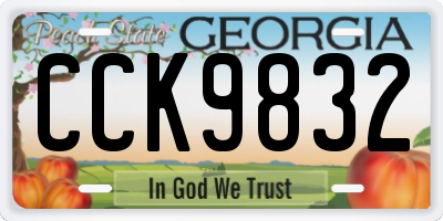 GA license plate CCK9832
