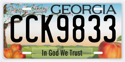 GA license plate CCK9833