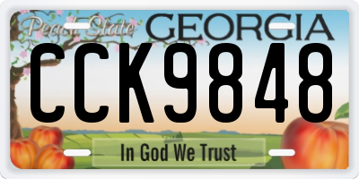 GA license plate CCK9848