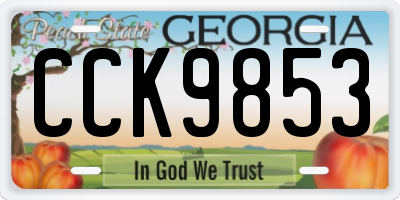 GA license plate CCK9853