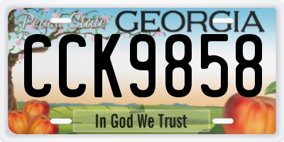 GA license plate CCK9858