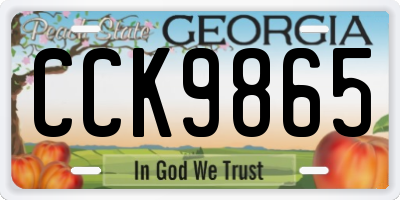 GA license plate CCK9865
