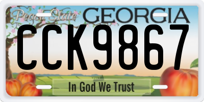 GA license plate CCK9867
