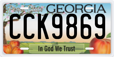 GA license plate CCK9869