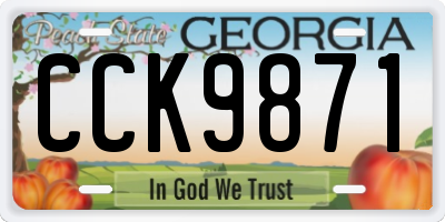 GA license plate CCK9871
