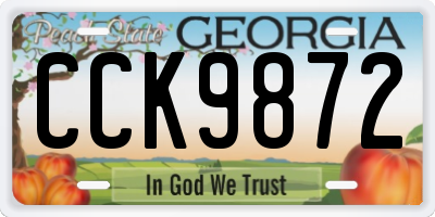 GA license plate CCK9872