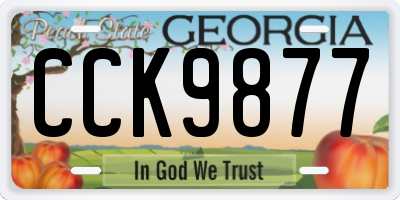 GA license plate CCK9877