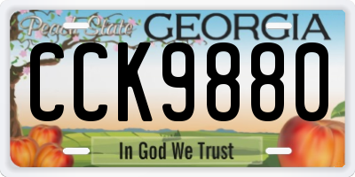 GA license plate CCK9880