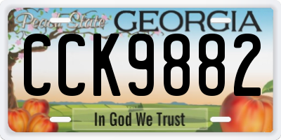 GA license plate CCK9882