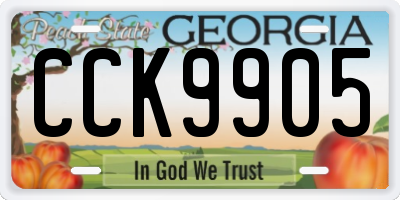 GA license plate CCK9905